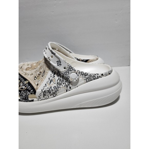 Crocs Classic Crush Bandana Clog Paisley White Men Unisex Slip On 208119-2ZM s10 main image 4